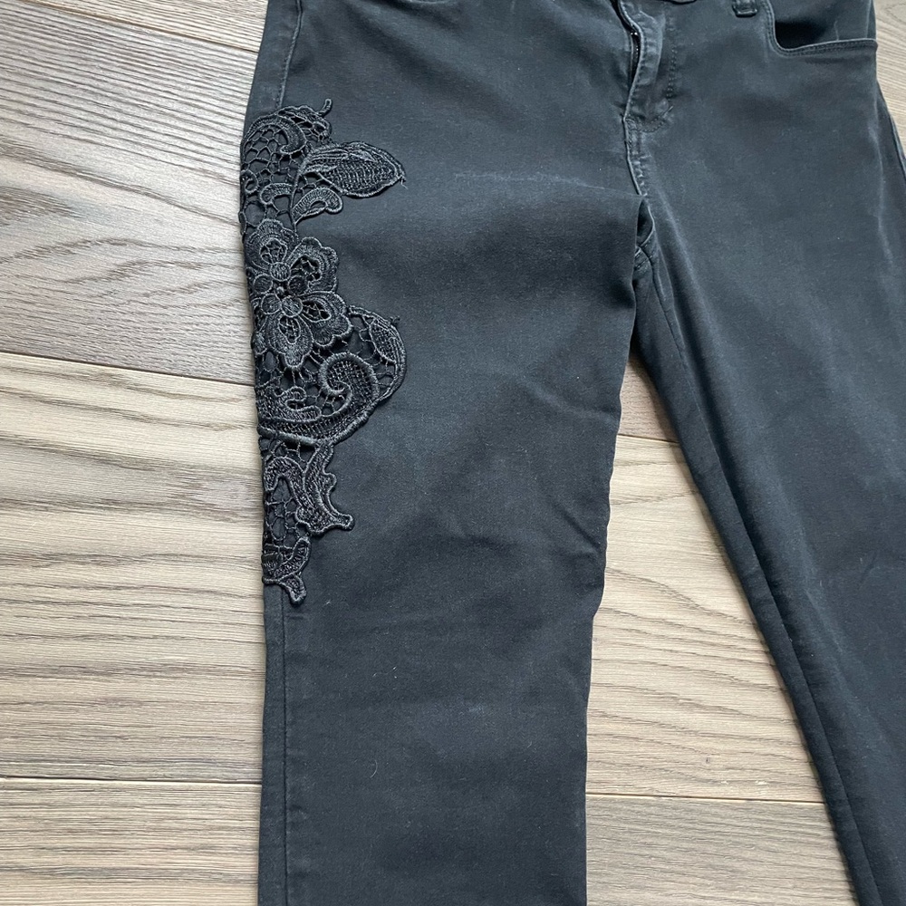 STS Blue piper ankle skinny Blk Lace Denim sz 29